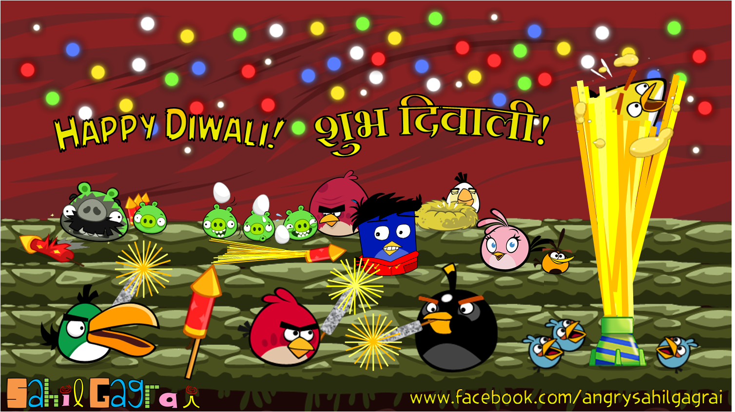 Angry Birds celebrating Diwali!