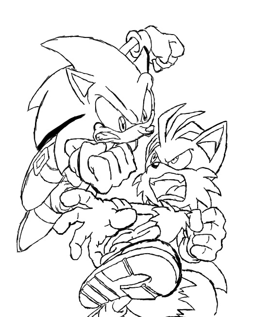 tails and shadow coloring pages - photo #16
