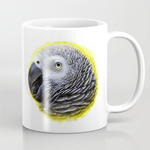 African Grey Parrot Realistic Painting Mug