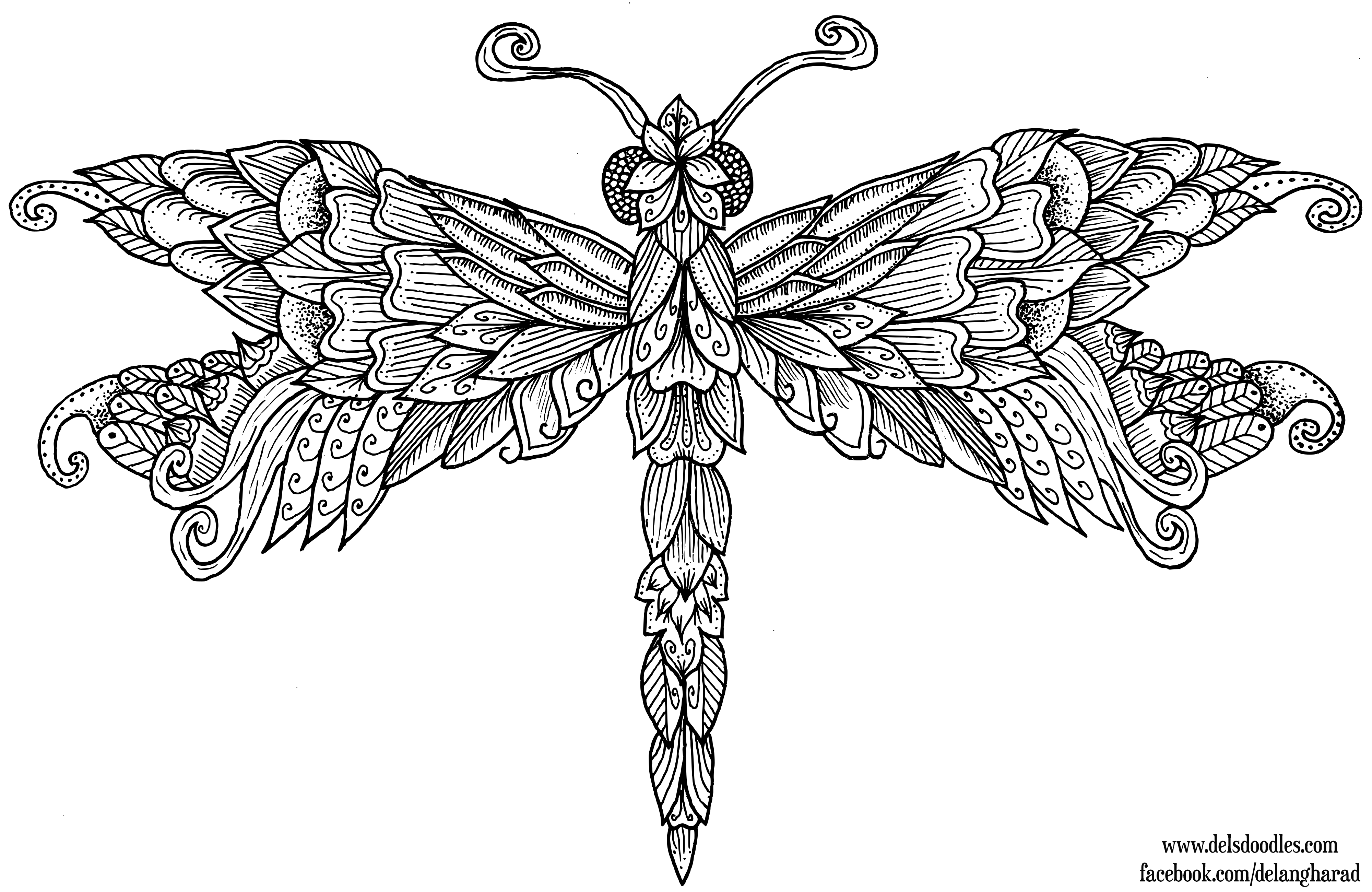 Dragonfly Colouring Page by WelshPixie on DeviantArt