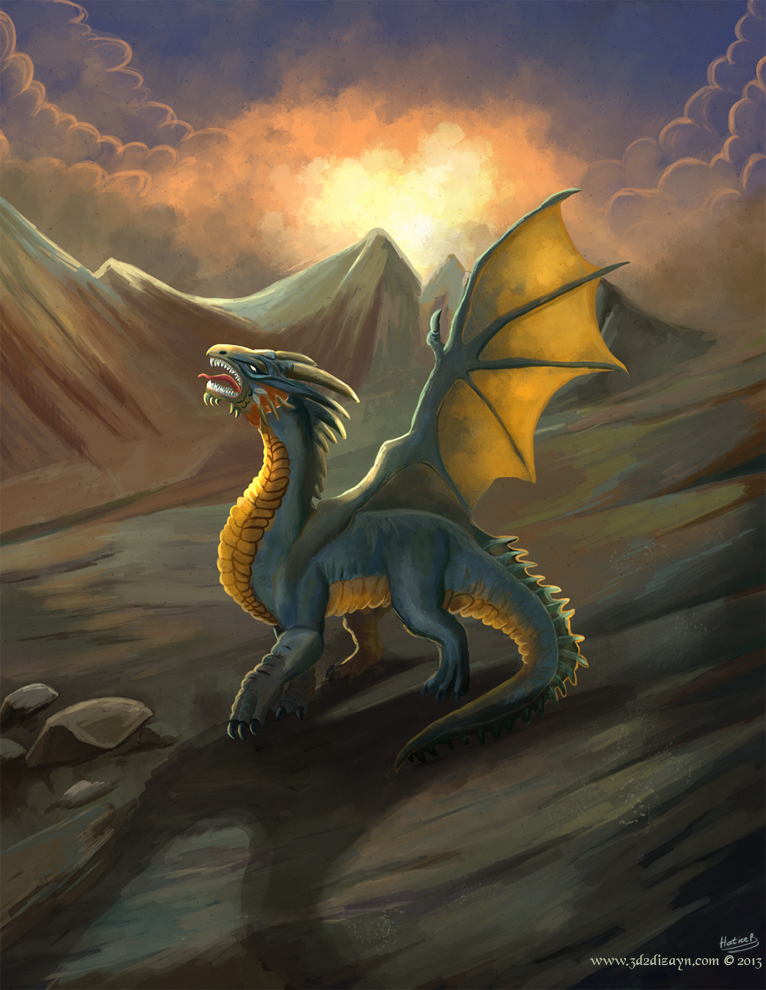 Dragon Landscape illustration for my gallery3 by eydii