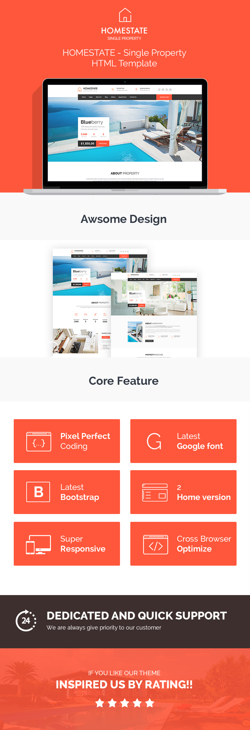 HOME STATE - Single Property Real Estate HTML Template - 2