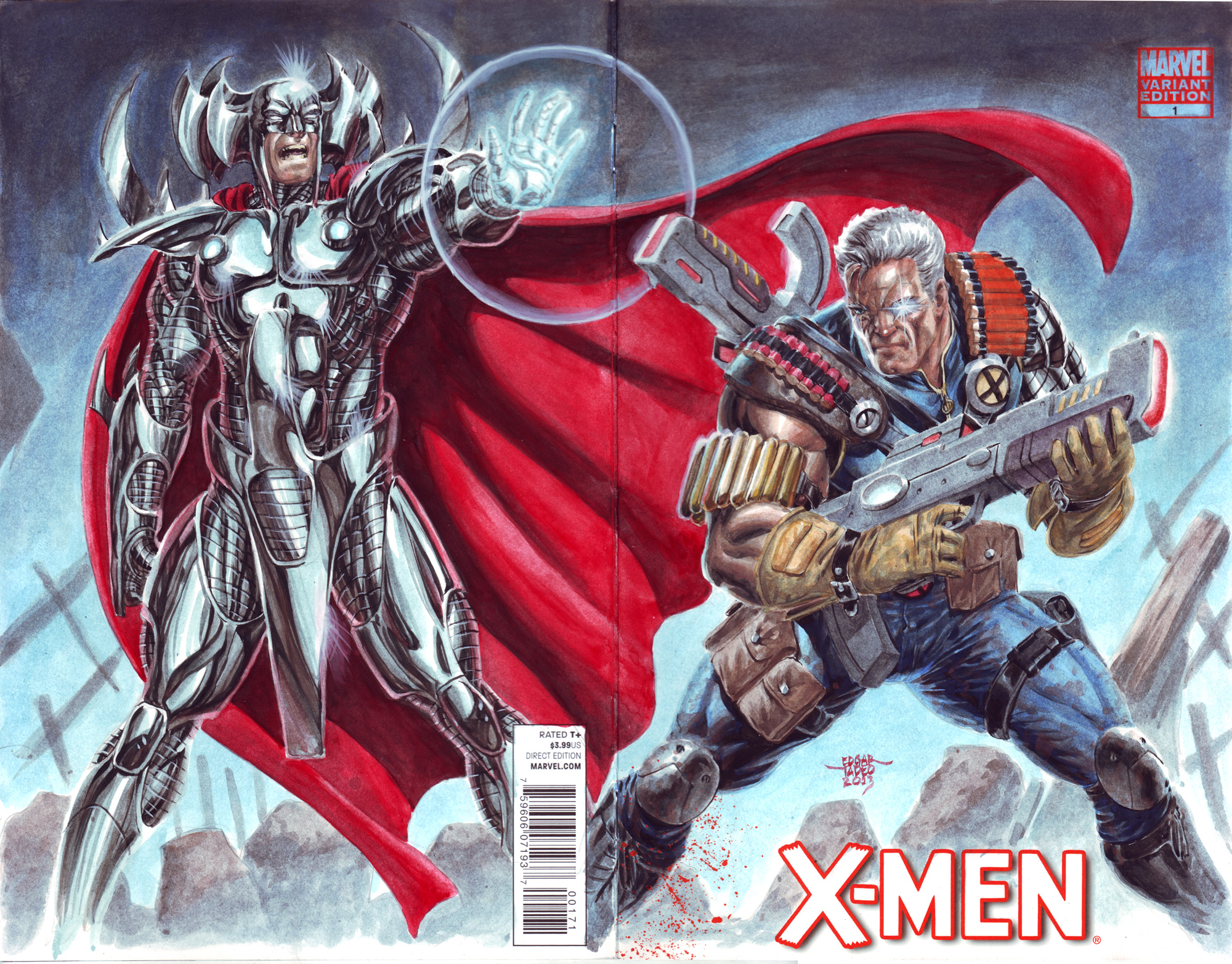 Cable vs Stryfe X-Men Blank CVR by edtadeo