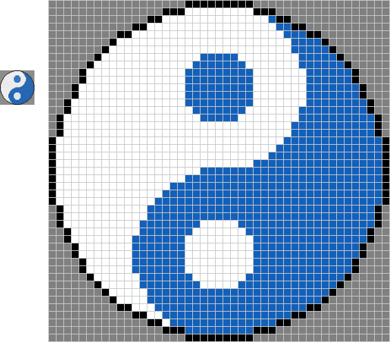 pixel art yin yang